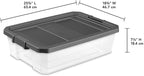 Sterilite 12-Pack Modular Stacker Box, Durable Clear Plastic Storage Bins with Latching Lids, 40 Quart - Stackable Organizing