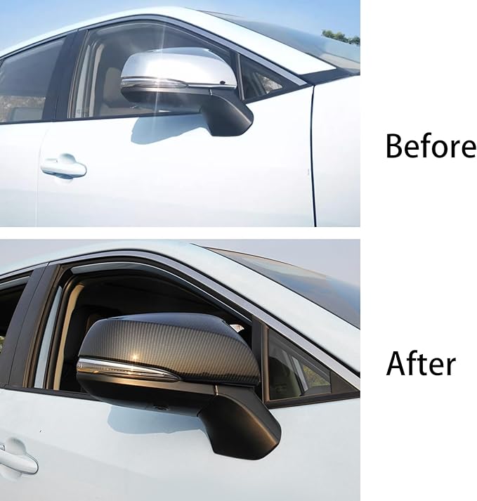 Tocatus Rearview Mirror Cover Side Mirror Protector for 2019 2020 2021 2022 2023 2024 Toyota RAV4, ABS Carbon Fiber 2pcs