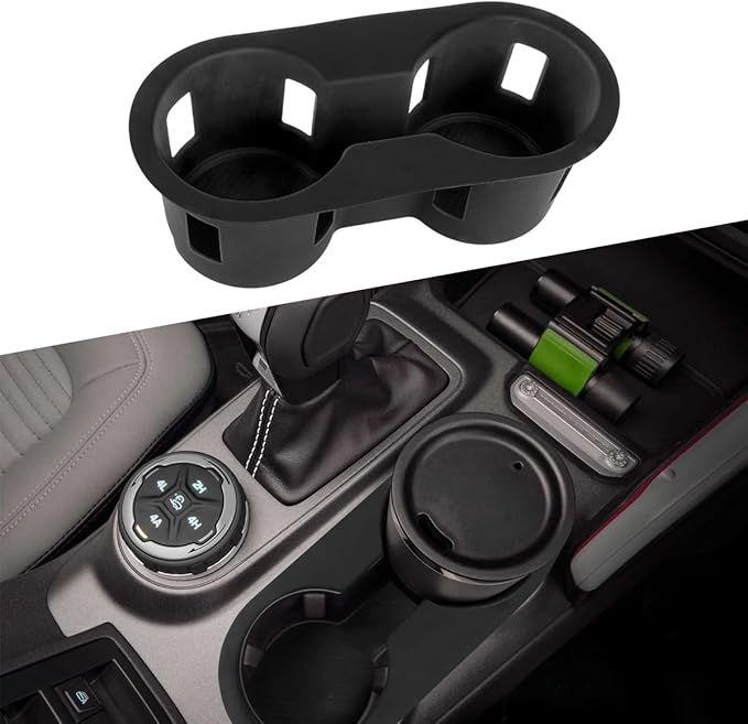 Cup Holder Protector Insert Custom for 2021-2025 Ford Bronco Accessories Silicone Center Console Oversized Cup Holder Storage