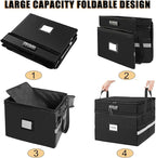 2 Layer Fireproof Document Box with Lock, File Box Water-Resistant File Organizer File Cabinet, Portable File Organizer Docum