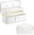 BTSKY 3-Layer Plastic Dividing Storage Box Craft Organizer with Adjustable Spacers Portable Handled Art Supply Organizer Mult