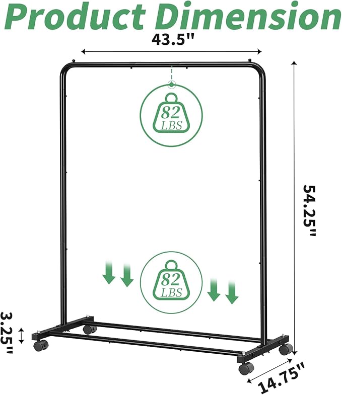 Simple Trending Standard Clothes Clothing Garment Rack with Storage Shelves, Rolling Clothes Organizer on Wheels for Hanging 