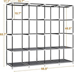 MOGELAFOO Portable Closet Wardrobe, 67-Inch Clothes Organizer with 4 Hanging Rods and 8 Shelves, Non-Woven Fabric Cover, Larg
