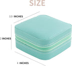 KElofoN Jewelry Organizer Box for Girls Women with Mirror - Small Travel Case (Blue-5)