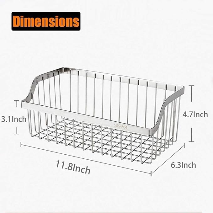 Wire Baskets, SUS304 Stainless Steel Storage Baskets, Durable Baskets for Storage Wall Mount, Hanging Wire Baskets Wall Mount