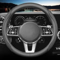 HAOTULE New Nappa Leather car Steering Wheel Cover, Universal 15 inch Black