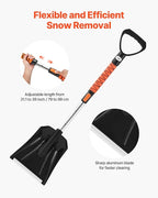 Snow Shovel and Snow Brush 42 in Extendable Snows Broom & Ice Scraper with 180° Pivoting Head Non-Slip Grip Portable Winter Snows Removal Tools for Cars Trucks SUVs Vehicle