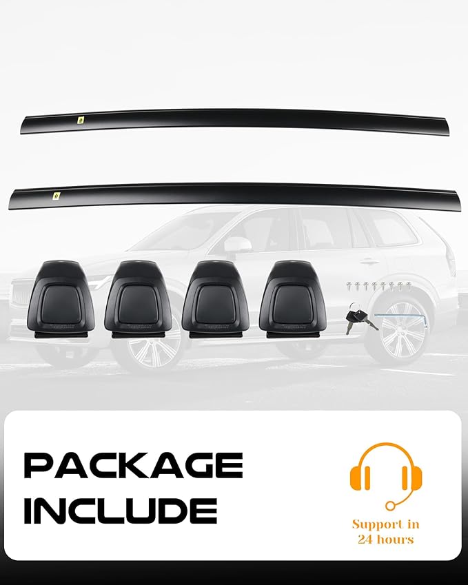 Snailfly Upgraded Crossbars Fit for 2015-2026 Volvo XC90 Lockable Roof Rack Cross Bars Cargo Accessories, Work for Flush Side Rails