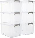 Citylife 6 Packs 58.1 QT Plastic Storage Bins with Lids Large Stackable Storage Containers for Organizing Clear Storage Box f