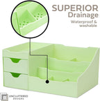 Uncluttered Designs Makeup Organizer With Drawers - Modern Countertop Storage for Cosmetics - Chic Vanity Holder for Perfume,