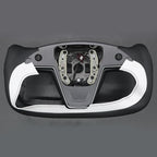 MEWANT Hand Stitched Tesla Model S Yoke Real Leather Steering Wheel Cover Wrap for Tesla Model S 2021-2023 / Model X 2021-2023 Tesla Yoke Steering Wheel Accessories(3D Style)