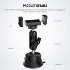 NEEWER Phone Holder for Your Car, 360° Rotating Vacuum Suction Cup Metal Cell Phone Mount Magic Arm Compatible with iPhone Samsung for UTV Windshield Skylight Glass Navigation Video Recording, PA136