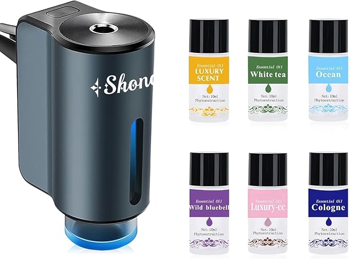 Smart Car Air Freshener Diffuser,Car Aroma Diffuser Air Freshener Spray Automatic with 6PCS Cologne Aromatherapy Oil