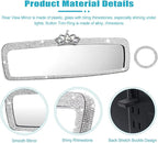 Bling Rhinestone Rear View Mirror Cover, Car Rea r Views Mirro r with Crystal Diamonds Bling Rhinestones Ca r Rears Vie w Mirrors Cars Interior Trim(White,Size:1.56x1.18inch)