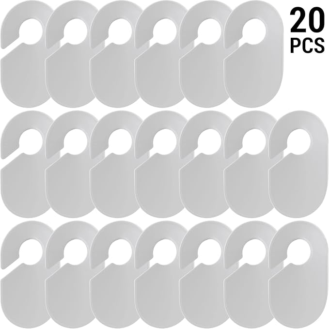 20 Pack Clothing Rack Size Dividers Blank Closet Separators for Clothes Baby Closet Size Divider Hooks Wardrobe Large Hangers