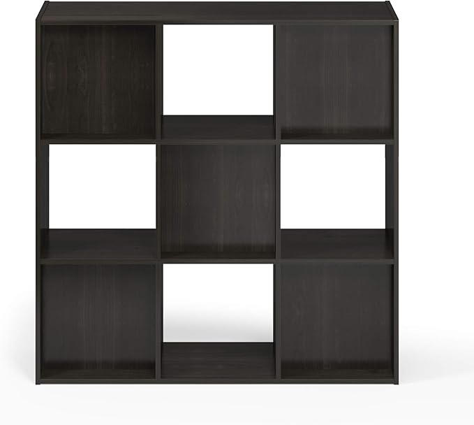 Furinno Pelli Cubic Storage Cabinet, 3x3, Espresso