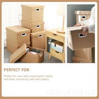 NOLITOY Document File Storage Box with Lid 30l, Kraft Paper Office Document Organizer, Portable File Case for Home and Office