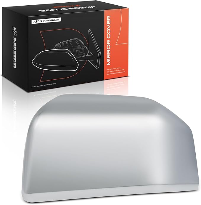 A-Premium Driver Side Rearview Mirror Cover Cap - Compatible with Ford F-150 F150 2015-2020 & Lincoln Navigator 2016-2017 - Chrome
