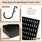 AKTOP Peg Board Wall Organizer 4-Pack – 12"x12" Black Pegboard Combination Kit with 13 Accessories for Wall, Plastic Peg Boar