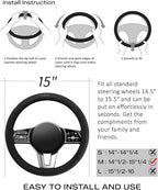 Skechers Steering Wheel Cover, Memory Foam Car Steering Wheel Covers,14.5-15inch Anti-Slip Safety Comfortable Design Universa