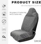 2PCS Car Towel Seat Cover, Waterproof Sweating Non-Slip Premium Soft Towel Carseat Protector, Universal Machine Washable Car 