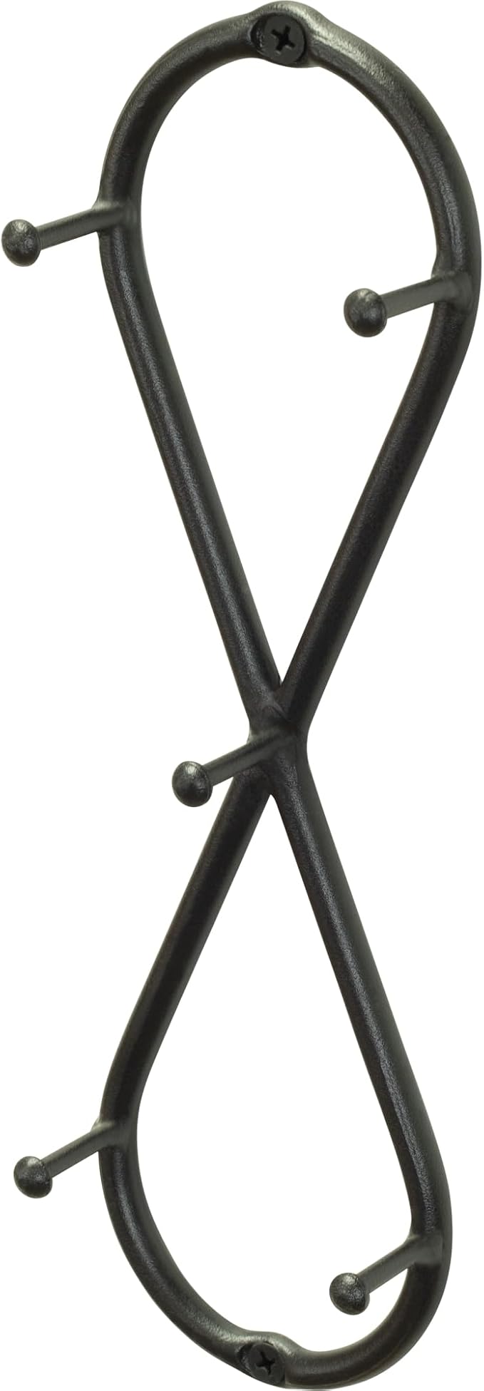 RTZEN Farmhouse Small Key Holder for Wall - Handcrafted Swirl Decorative 5 Key Hooks for Home Entryway - Wrought Iron Wall Mo