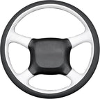 MEWANT Hand Stitch Black White Faux Leather Steering Wheel Cover for Chevy Silverado 1500 Astro Blazer C/K Kodiak S10