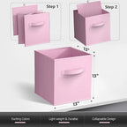 Sorbus 13 Inch Storage Bins - Sturdy Collapsible Fabric Storage Cubes with Handle - 8 Foldable Baskets for Organizing Clothes