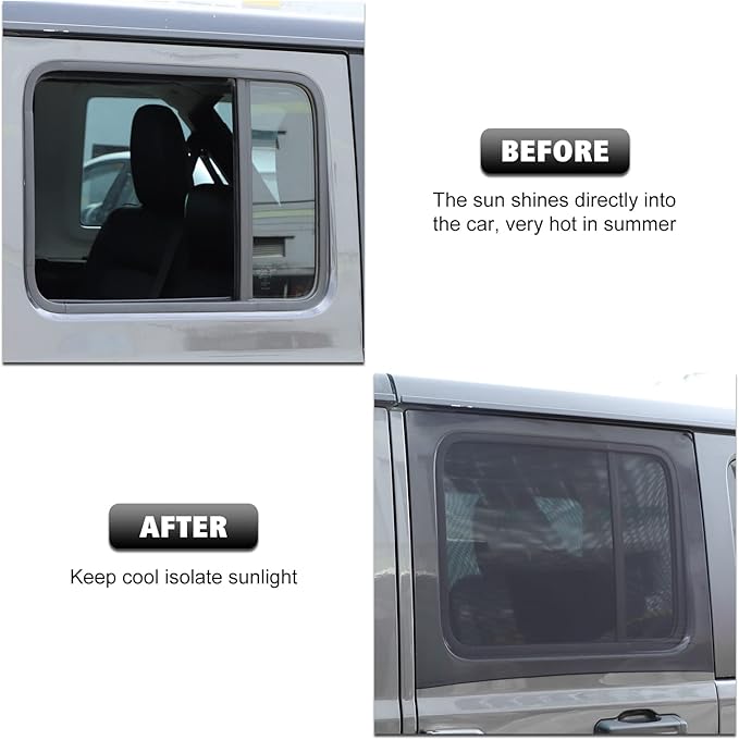 Rear Window Sun Shade Covers Elasticized Breathable Mesh Car Side Window Screens Net UV Protection Sunshade for Jeep Wrangler TJ JK JL & Gladiator JT 1997-2023,2PCS