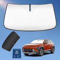 Sun Shade Sunshade for Hyundai Kona 2018-2024 2025 Windshield Cover, 4-Layers Sun Shield 250T Silver Sun Visor Foldable Front Window Shades Blocks UV Rays Car Accessories