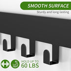 Over The Door Rack, Towel Hooks for Bathroom,Towel Hanger with Tray and 5 Hooks for Bedroom Kitchen(Black)