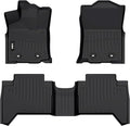 VIWIK Floor Mats for Toyota Tacoma 2018 2019 2020 2021 2022 2023 (Only for Double Cab) Automotive All Weather Custom Fit Floor Liner for 1st and 2nd Row Car Mats TPE Black