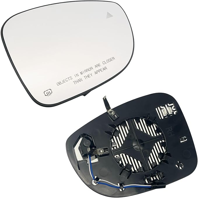 Right Passenger Side Mirror Glass Heated W/Blind Spot NO-Auto Dimming Compatible with 2017-2024 Chrysler Pacifica for 2020-2024 Chrysler Voyager（2 PIN ） (Passenger Blind Spot No-Anti-glare)