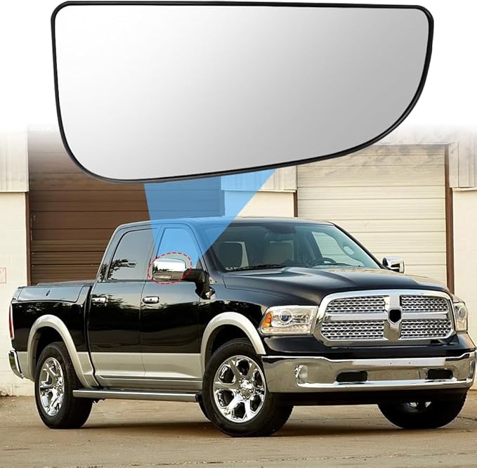 Passenger Right Side Lower Mirror Glass Replacement，For 2010-2020 Dodge Ram 1500 2500 3500 4500 5500 Towing Model, 68067730AA，Right Pass Convex Lower Mirror Glass， with Bracket