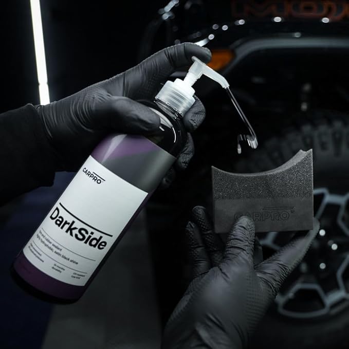 CARPRO DarkSide - Tire & Rubber Sealant, Hydrophobic & Self-Cleaning, Satin Black Shine, UV Protection, Revives Dull Faded Ru