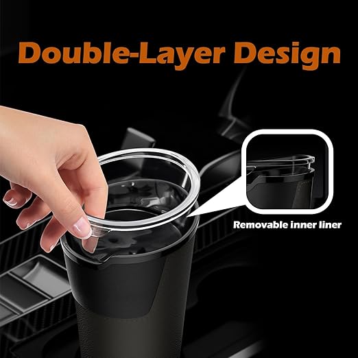 Leakproof Car Trash Can,Mini Car Trash Bin for SUV and Truck,Small Removable Liner Cars Garbage Can,Waterproof Automotive TrashCan for Vehicle,Home,Office,Multipurpose,Easy to Clean (Black 2)