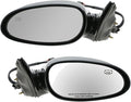 TRQ 2 Piece Driver and Passenger Side Mirror Assembly Set Electric Adjustment Heated No Memory Black Compatible with 1997-200