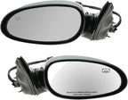TRQ 2 Piece Driver and Passenger Side Mirror Assembly Set Electric Adjustment Heated No Memory Black Compatible with 1997-200