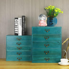 Small Wooden Drawers Rustic Desk Organizers and Accessories Wooden Storage Box with Drawers Desktop Storage Library Card Cata