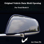 Side Mirror Cover for Tesla Car Exterior Accessories ABS Plastic Outside Cap (Pack of 2)(Model S 2016-2020 Imitation Carbon Fiber Gloss)