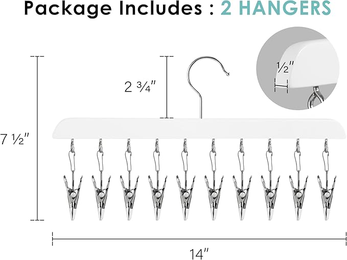 StorageWorks Hat Rack, Closet Organizer and Storage for Baseball Caps,Set of 2 with 10 Adjustable Stainless Steel Clips, Fits