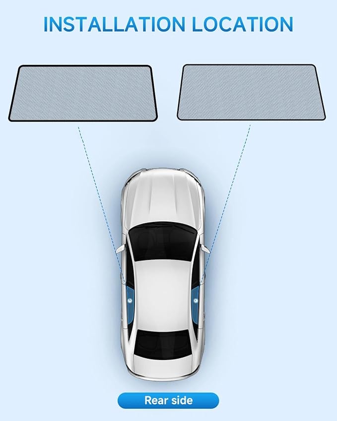 Car Window Shades for Toyota-Highlander(2021-2025),2-Pack Rear Window Sun Shades for Baby – Breathable Mesh, UV & Heat Blocker, Privacy Protection for Camping, Travel, Sleep & Nursing