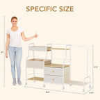 BBLIKE Diaper Caddy Organizer with Hanging Rack - 3 Tier Rolling Utility Cart with Drawers and Dividers for Baby Bottle Stora
