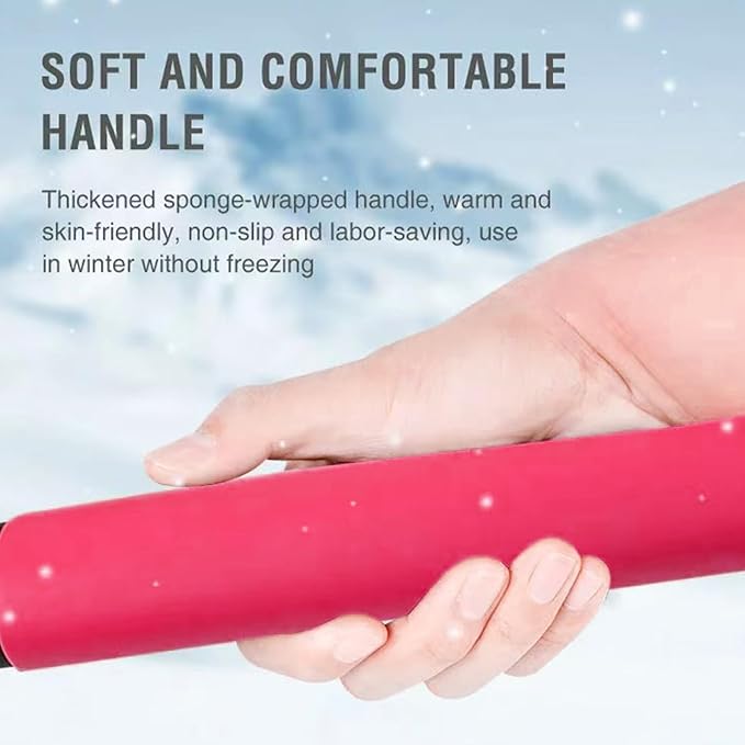 42" Car Snow Brush & Ice Scraper Red Snow Brush for Car Extendable, Upgraded Heavy Duty Pivoting Snow Broom for SUV Trucks Windshield Snow Cleaning