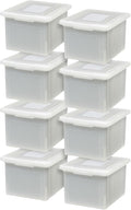 IRIS USA File Box, Plastic File Organizer with Lids for Letter/Legal File, Portable Document Box For Moving, Storage Bin with