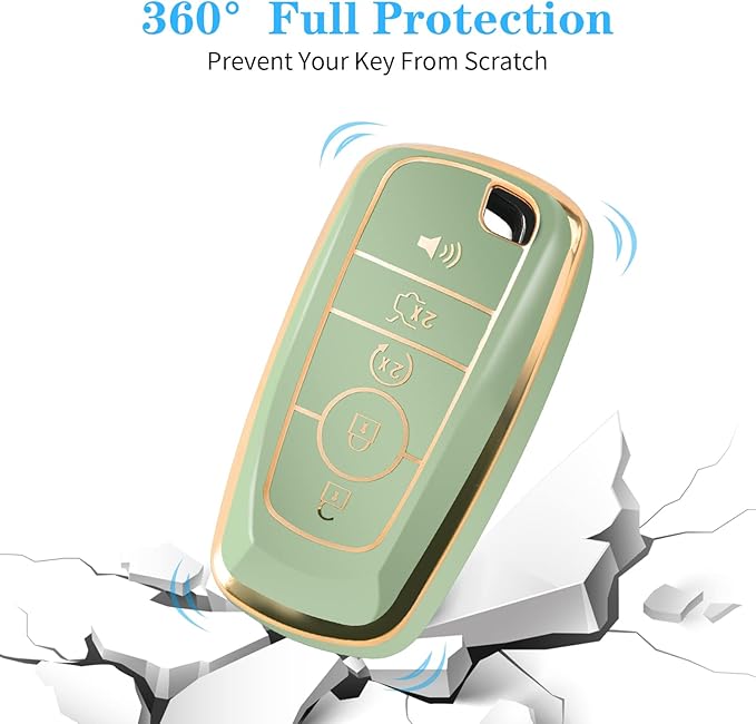 MILD EAST For Ford Key Fob Cover with Keychain, Soft TPU Key Case Shell Full Protection for Ford Explorer Fusion Escape Edge 
