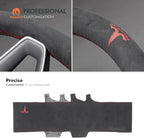 MEWANT Hand Stitched Matte Carbon Fiber&PU Leather Steering Wheel Cover Wrap for Tesla Model 3 Highland 2023 2024 2025 Steering Wheel Accessories