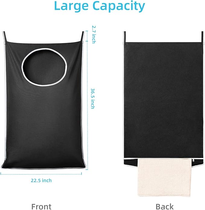 KEEPJOY XL 2-Pack Door Hanging Laundry Hamper, Size 36.5X22.5 Inch Door Hamper Bag with Large Opening and Sturdy Hooks for Al