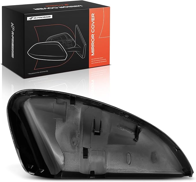 A-Premium Driver Side Rearview Mirror Cover Cap - Compatible with Honda Accord 2018 2019 2020 2021 2022 - Smooth Black, Without Turn Signal Hole