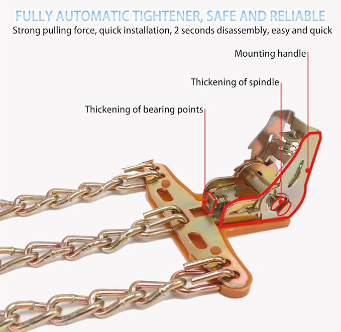 Snow Tire Chains, Universal Car Emergency Anti Slip Snow tire Chains, 6 Pack Winter Security Portable Adjustable Car Tire Sno